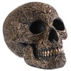 SUMMIT COLLECTION Black Carved Ceremonial Skull with Gothic Motif Design