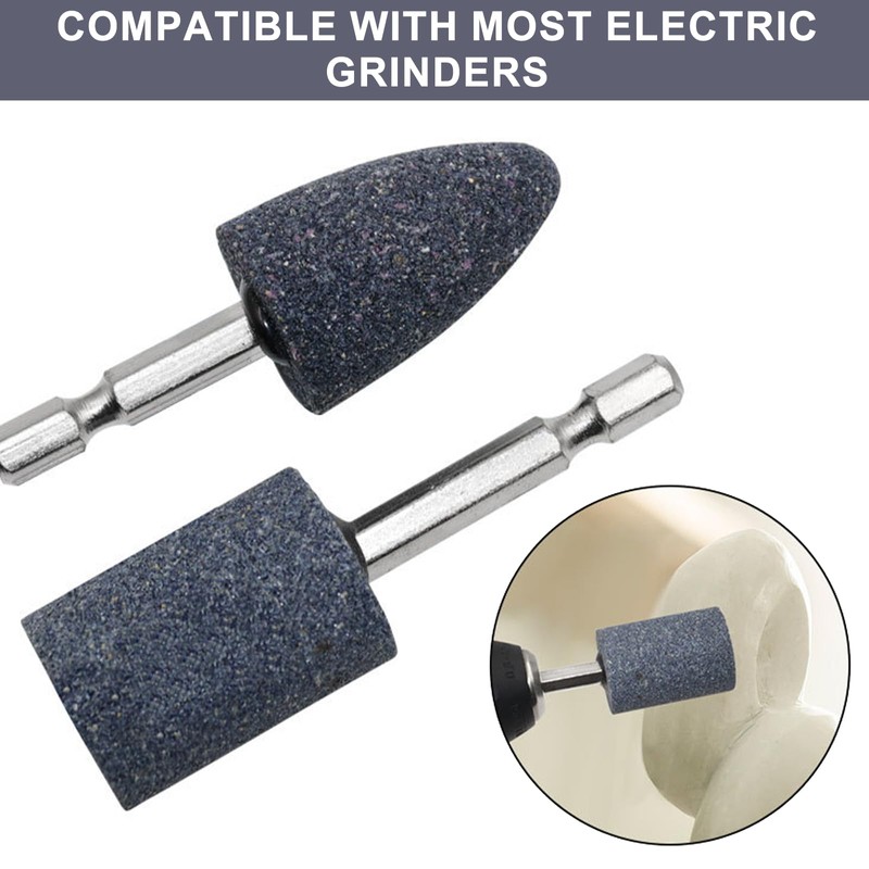 2PCS Grinding Wheel Drill Attachments - Hex Shank Corundum Bits