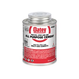 Oatey 30821 All-Purpose ABS, PVC and CPVC Medium Body Clear Cement, 8 oz