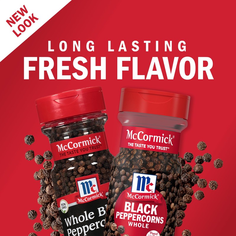 McCormick Whole Black Peppercorns, 3.5 oz