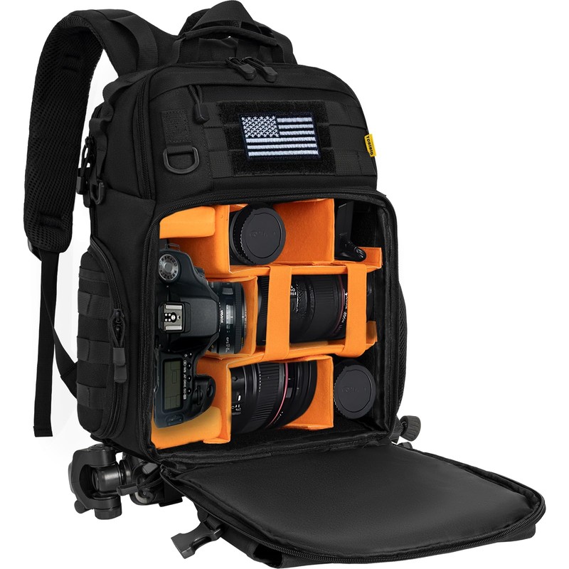 TORIBIO Camera Backpack for DSLR/SLR/Mirrorless Photography Camera, Water-resistant Tactical Camera