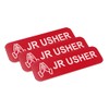 Jr Usher 1 x 3" Name Tag/Badge, Red, Praying Hands