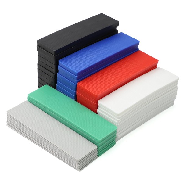 72 Stück Abstandshalter Kunststoff,28×100 mm Kunststoff Verglasungsklötze Set,Rutschfest, Dauerhaft,Mehrfarbige Ausgleichsplättchen