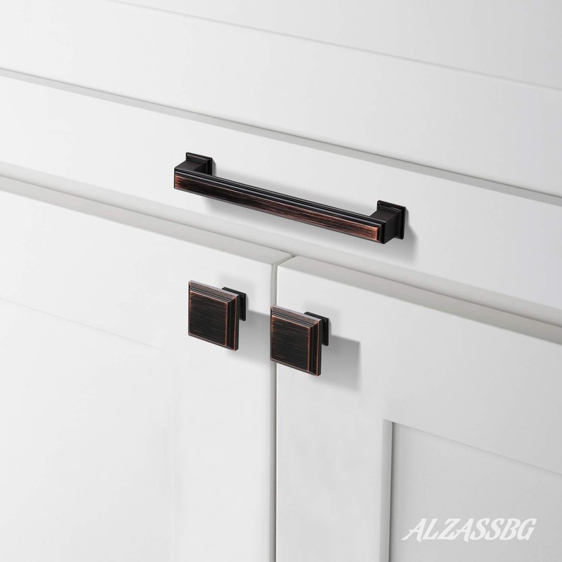 Alzassbg 10 Pack Oil Rubbed Bronze Cabinet Pulls, 3-3/4 Inch(96mm)