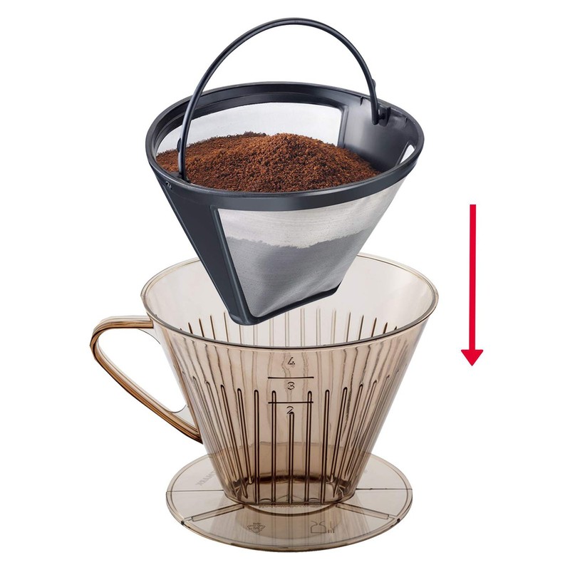 Westmark, 244322E8 Permanent Filter, Stainless Steel/Plastic, Coffee, Transparent/White/Silver/Black, ABS, Set