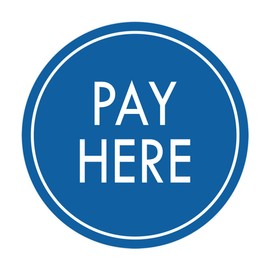 Signs ByLITA Circle Pay Here Sign (Blue) - Large
