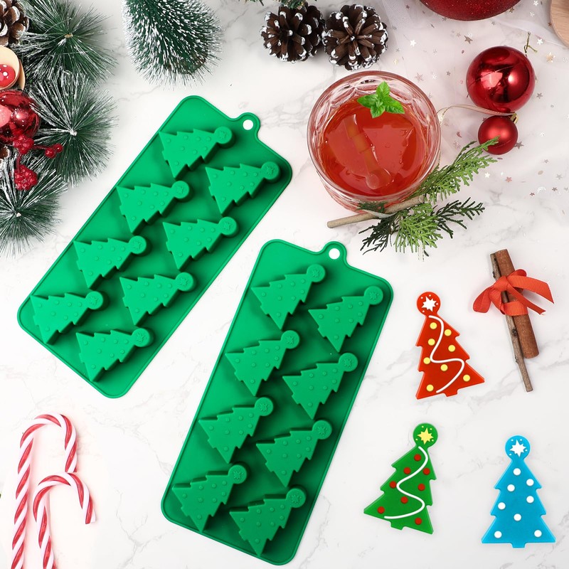 Webake Christmas Tree Silicone Molds for Ice Cube 8-Cavity Christmas
