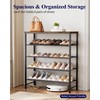 Kitsure Shoe Rack for Closet, Rustic Brown Shoe Organizer with