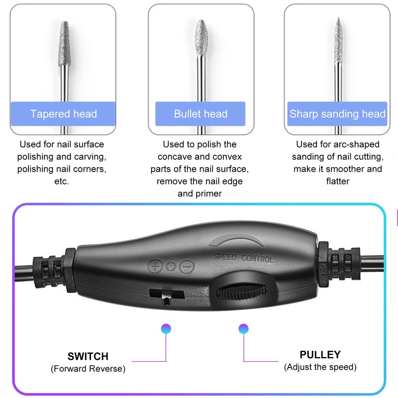 Nail Drill Pen Aluminium Alloy Nail Grinding Machine Electric Polishing