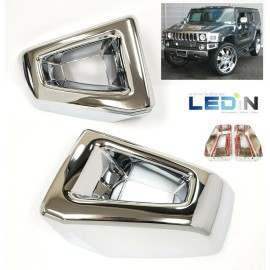 LEDIN Front Bumper End Cap Cover For 2003-2009 HUMMER H2 SUV SUT Left Right Set Chrome
