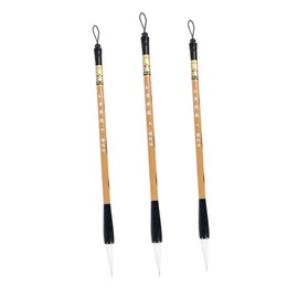OHPHCALL Wolf Hair Writing Brush Set 3pcs Chinese Calligraphy Pens for Kanji Japanese Art Size Large for Art Lovers