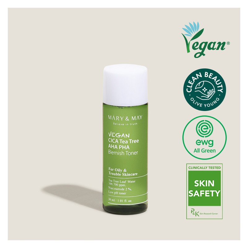 Mary&May [Mary&May]*mini* Vegan CICA Tea Tree AHA PHA Blemish Toner