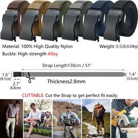 LionVII Ratchet Belts for Men, 1 3/8" Slide Belt with Automatic Buckle for Men Dress, Adjustable Trim to Fit 27-46" Waist(Navy Blue)
