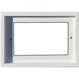 15cm x 4.8cm Hand-painted Italian Red Rose Ceramic House Numbers Tiles, Letters & Frames (White 4 Tile Frame)