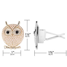 CAIRIAC Owl Car Air Freshener Vent Clip, Owl Air Freshener for Car, Cute Animal Owl Car Accessories Air Vent Clip Charms, Crystal Peal Car Vent Clip Decor Gifts for Women Men Girls (Gold, Silver)