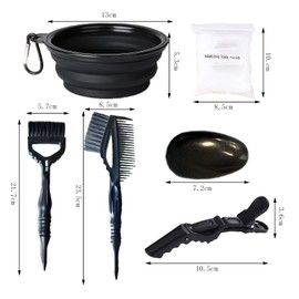 21 Pieces Hair Dye Coloring Kit, Hair Agitator, Dye Brush, Collapsible Bowl, Clips, Ear Muffs, Disposable Gloves, Scarf, Shower Cap, Home DIY Hair Coloring.