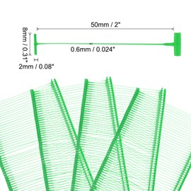 sourcing map 3000pcs Standard Tagging Gun Fasteners 50mm Tagging Barbs Pins PP Plastic Tag for Price Tagging Gun, Clothing Tags Gun Attachments for Garment Bag Fabric, Green