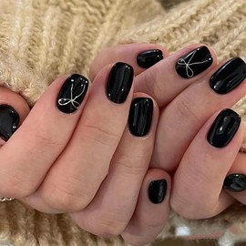 COSMOO Black Quick Dry Nail Polish, Solid Black Air Dry Nail Lacquer for Nail Art Varnish