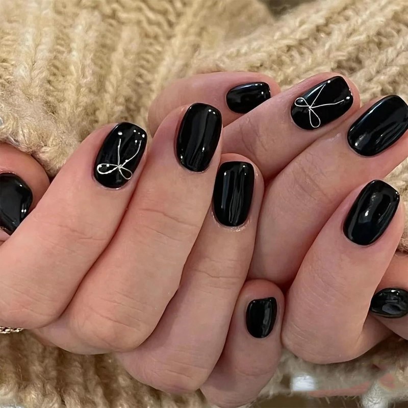 COSMOO Black Quick Dry Nail Polish, Solid Black Air Dry