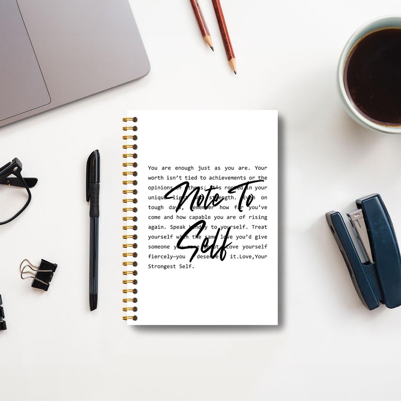 Guymn Note to Self Mental Health Notebook, Positive Quote Journal,