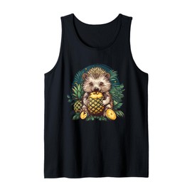 Pineapple Hedgehog Wildlife Drawing Fruit Animal Lovers Tank Top