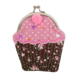 HAB & GUT -k005- Muffin Wallet Floral / Polka Dot Purse Jewellery Case