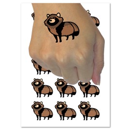 Alert Tanuki Japanese Raccoon Dog Temporary Tattoo Water Resistant Fake Body Art Set Collection - 15 2" Tattoos (1 Sheet)