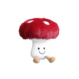 Bestsea Mushroom Plush Cute Mushroom Plushie Stuffed Animals Pillows Home Decor Kids Gift Red Mushroom Pillows Plush 7.8 Inches