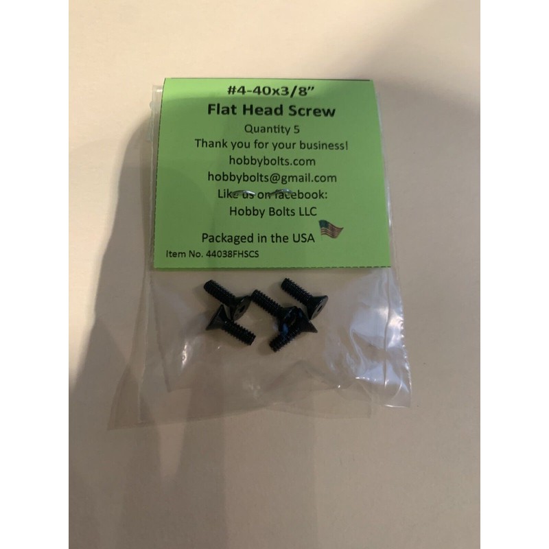 Hobby Bolts 4-40 X 3/8” Flat Head Hex Drive Screw.