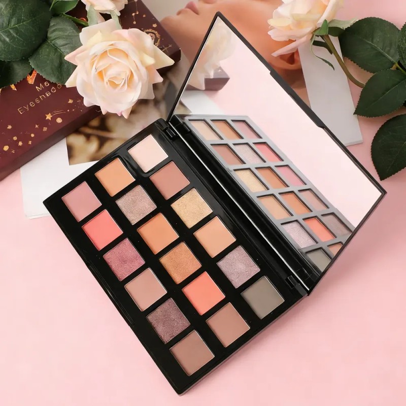 Paleta De Sombras De Ojos Altamente Pigmentada Con 18 Tonos