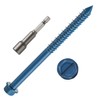 1/4" x 4-1/2" Concrete Screws, 50 PCS Blue Hex Washer