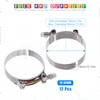 Glarks 12Pcs 76-84mm Stainless Steel T-Bolt Hose Clamps Turbo Intake