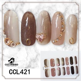 COLORBIRD Nail Seal Autumn Winter A Just Stick Manicure Cute Flower Sheer Foil Pearl Parts (CCL421 CCL422 CCL423 CCL424)