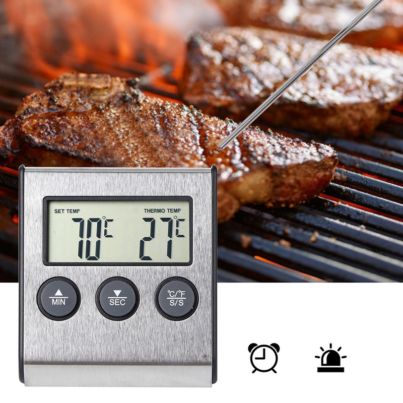 Kitchen Digital BBQ Thermometer Cooking Meat Grilling Thermometer With Timer