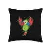 Parrot lands Bird speaking Animal Throw Pillow