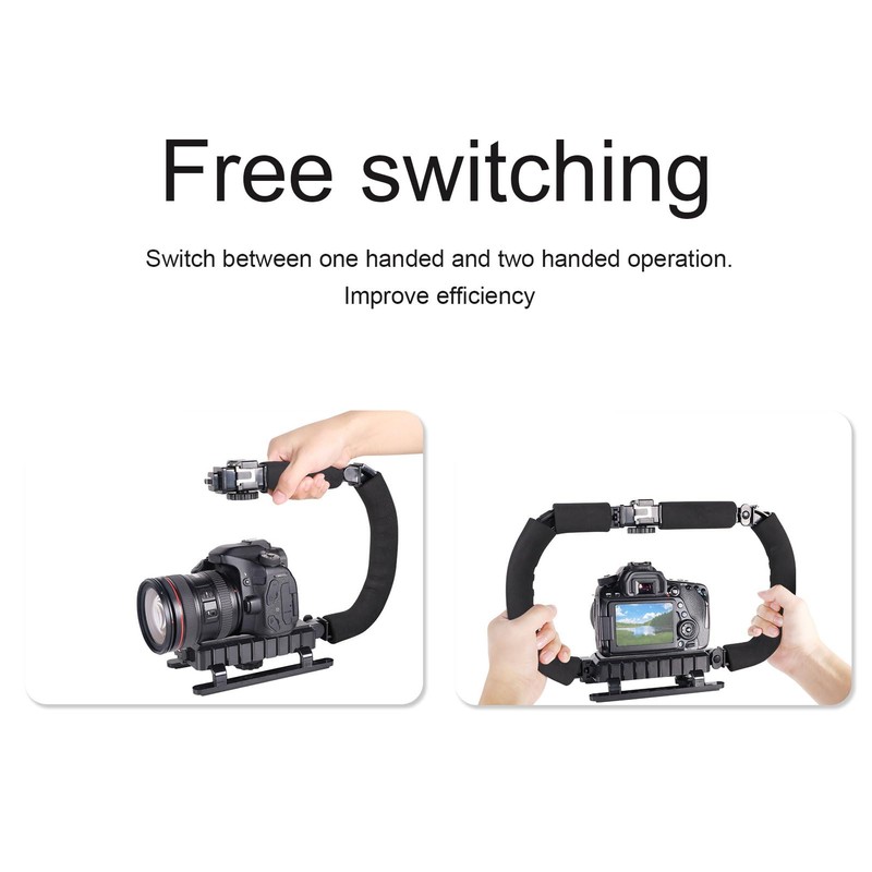 Handheld Camera Stabilizer Grip, Universal U Shaped Handle Works with