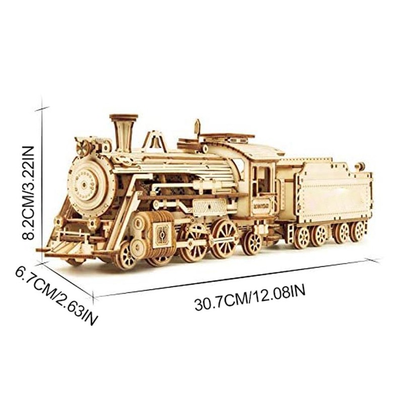DIY Steam Train Model Vehicle 3D Wooden Puzzles Assembly Toys