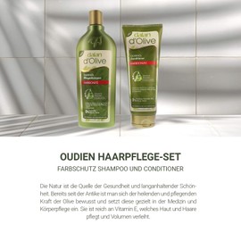 OUDIEN Set Colour Protection Shampoo with Conditioner, Nourishing Hair Shampoo 400 ml with Olive Oil Conditioner for More Colour Shine 200 ml