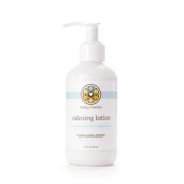 Baby Mantra Calming Lotion - EWG Verified Baby Moisturizing Cream with Shea Butter and Lavender Oil - Best for Newborns, Infants, and Babies with Sensitive Skin - 6.3 Ounce Pump Bottle
