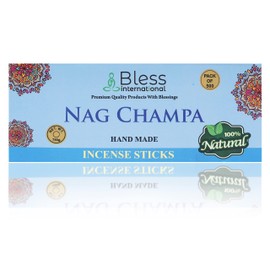 Bless-Nag-Champa 100%-Natural-Handmade-Hand-Dipped-Incense-Sticks Organic-Chemicals-Charcoal-Free Purification-Relaxation-Positivity-Yoga-Meditation Best-Woods-Scent (500 Sticks (26 OZ))