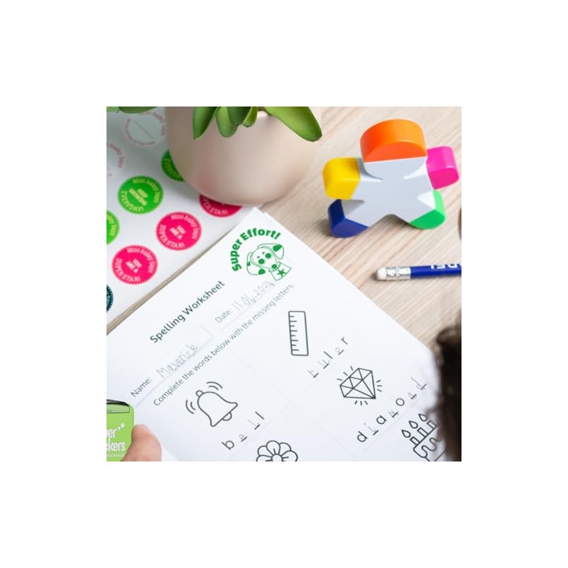 Superstickers Teacher Stamp - Super Effort Dog Design - Green