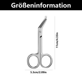 Bandage Scissors, Bandage Scissors Care, Clamp Nurse, Surgical Scissors, Stainless Steel, for Medical Boxes for Doctors or Nurses (11 cm)