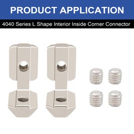SeekLiny 26Pcs 4040 Inside Joint Corner Brackets Set Silver with Screws, 4040 Inside Corner Angle Connector for 4040 Series Aluminum Extrusion Hardware Accessories