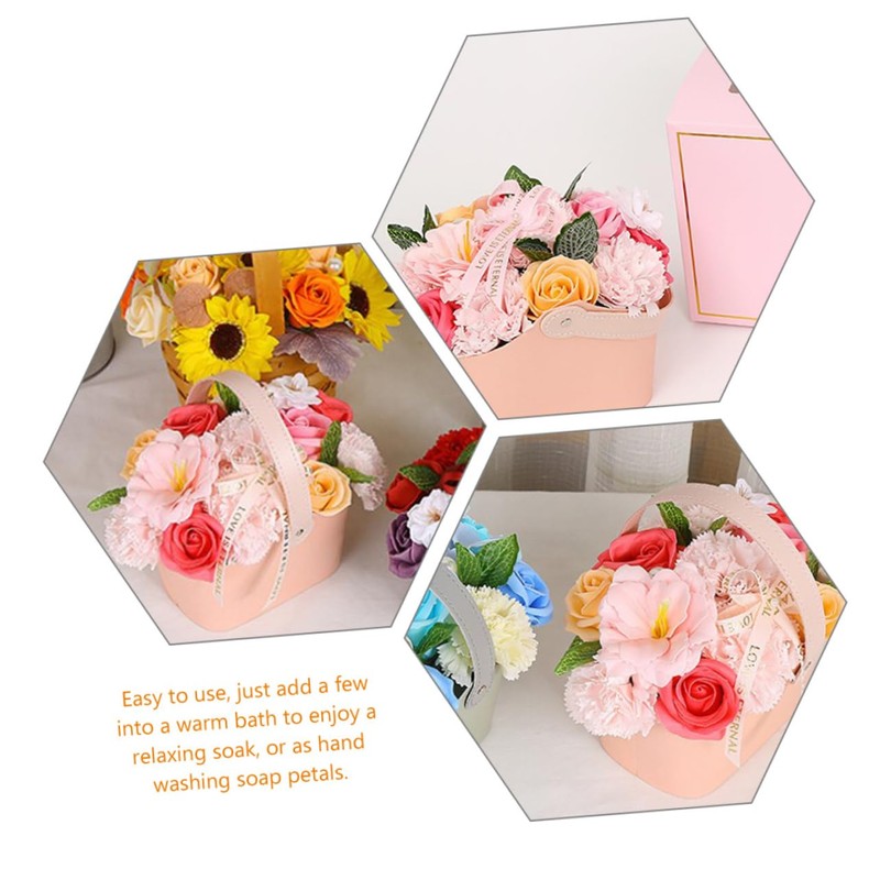 FOMIYES Fancy Soap Flower Basket Real Bath Flowers Set for