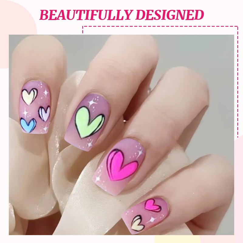 Kabwea Press On Nails Set With 24 Artificial Nails, DIY