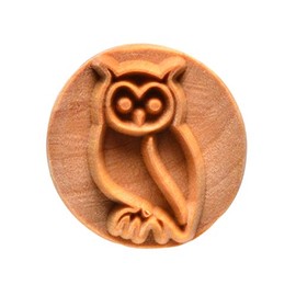 MKM Pottery Tools "Stamps 4 Clay" Large Round Decorative Stamp for Clay (Scl-053 Owl)