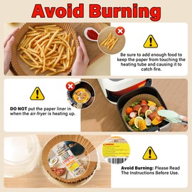 Air Fryer Paper Liners, 100PCS Non-stick Oil Resistant Air Fryer Parchment Paper Liners, 8 Inch Air Fryer Liners Disposable, Round Airfryer Liners for 5-8QT Air fryer, Baking, Roasting Microwave