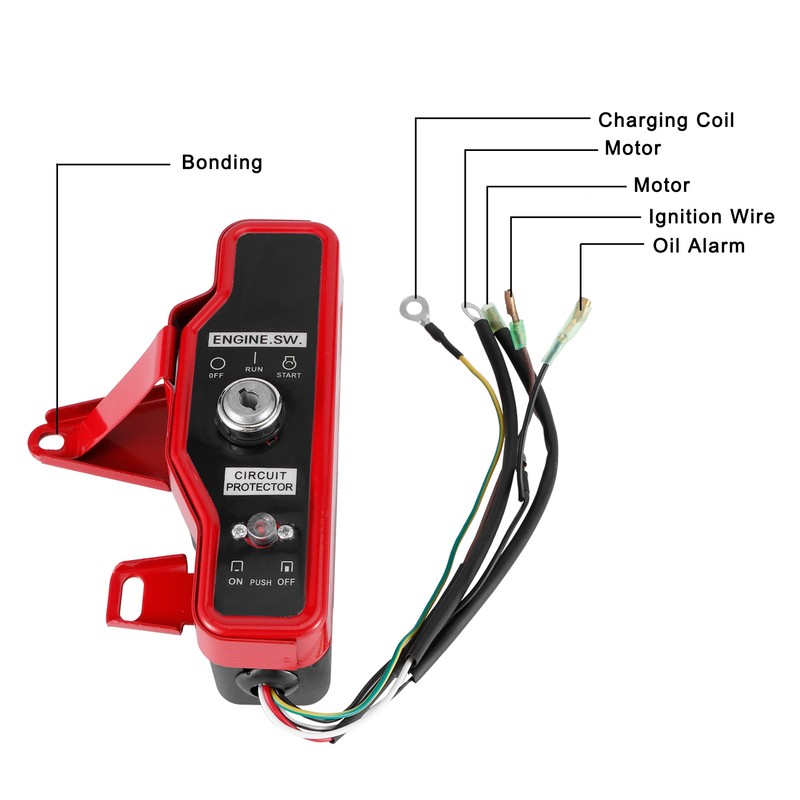Ignition Key Switch Box Gasoline Engine Generator Accessory for 168F/170F/GX160/GX200/GX210