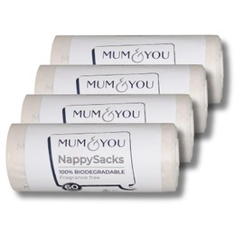 Mum & You 100% biodegradable Nappy Sacks -4 Pack