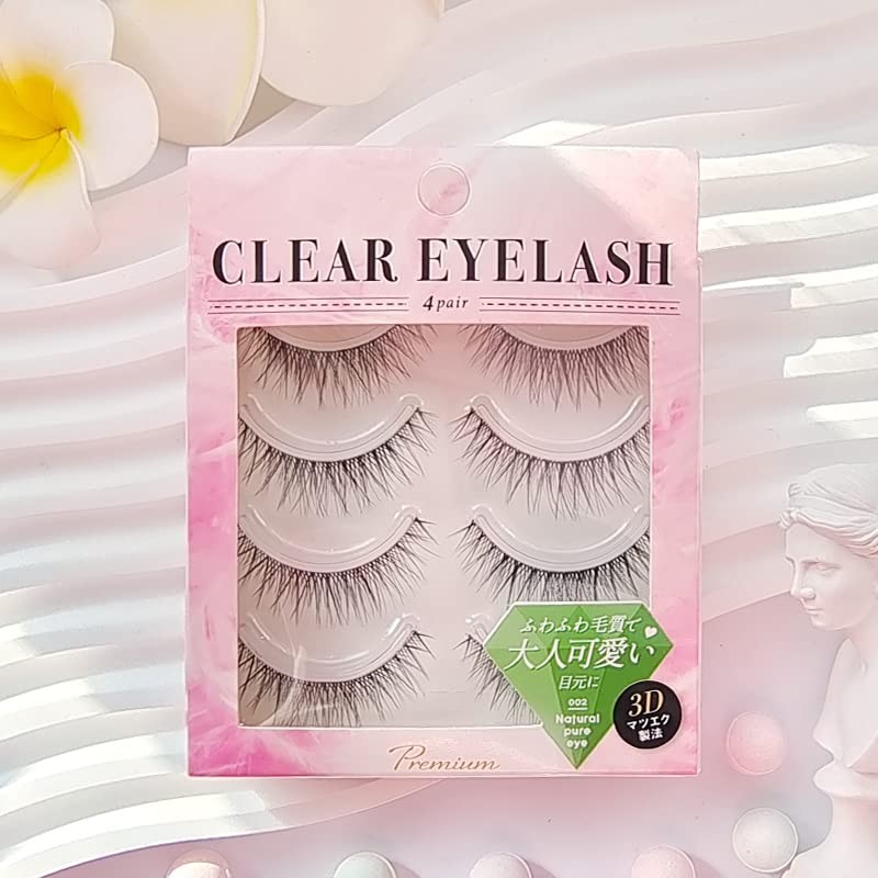 CLEAR EYELASH 4 Pairs Natural False Eyelashes (Natural Pure Eye)